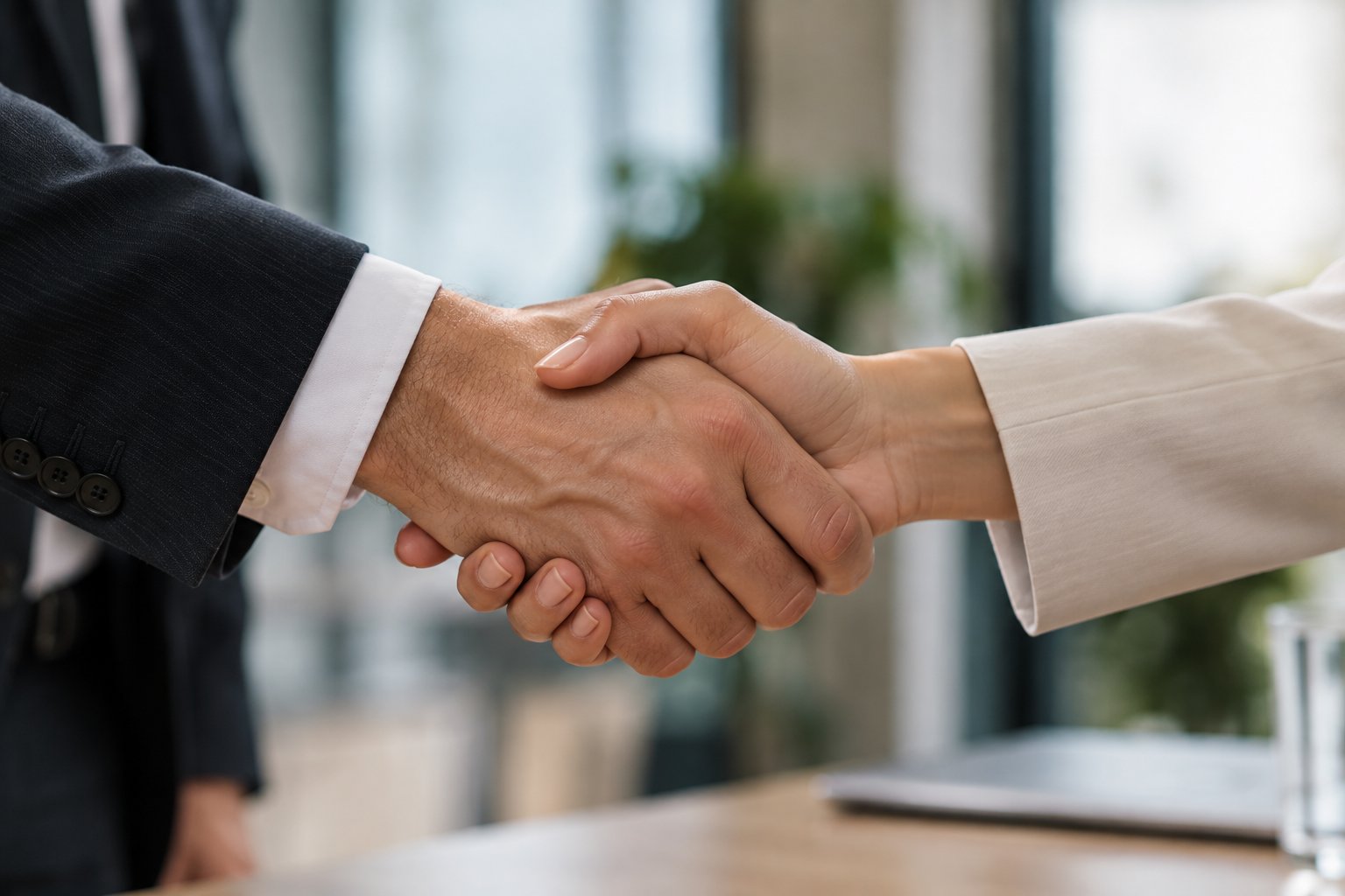 Handschlag zwischen zwei Geschäftspartnern